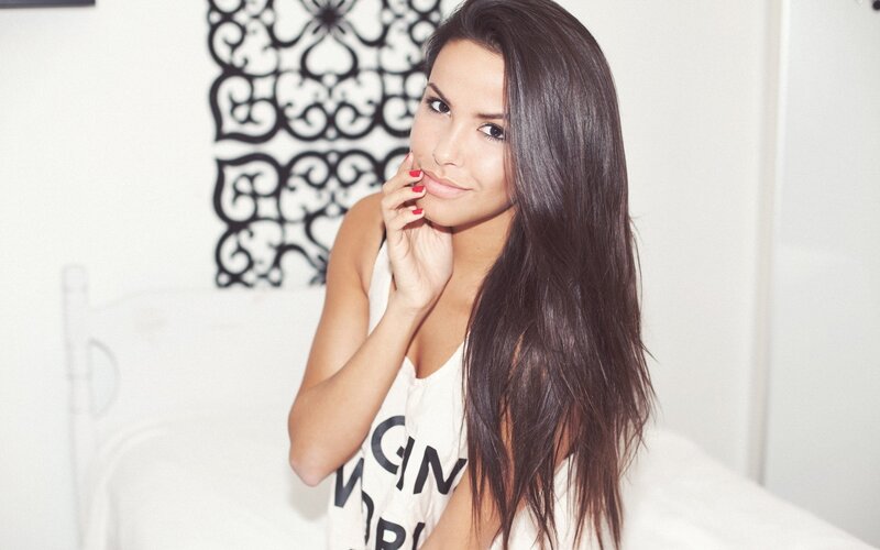 Woman with Long Dark Hair — White, Calm, Photograph, Wall Art