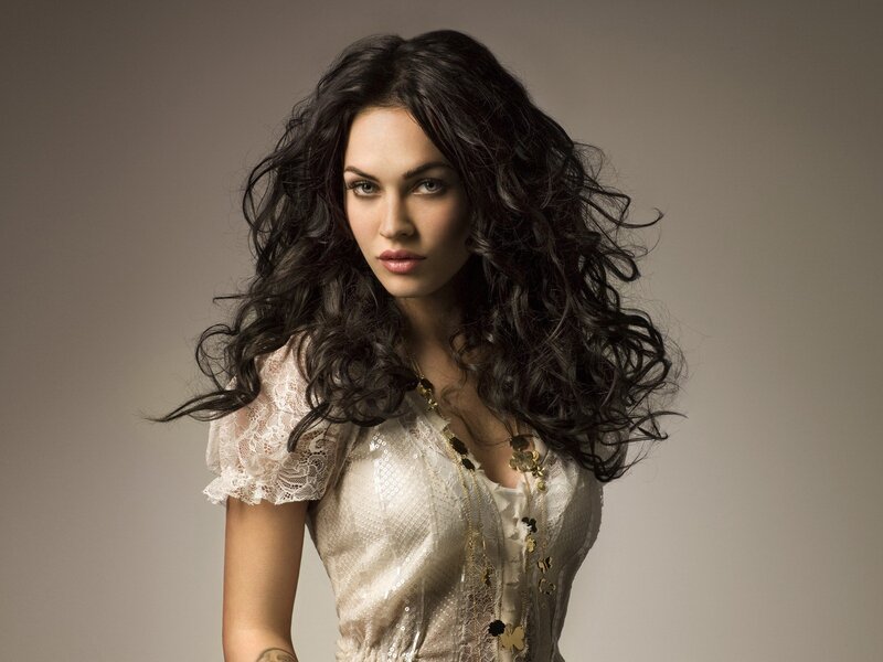 Woman with Long Dark Hair — White, Dramatic, Photograph, Lace Dress, Necklace, Tattoo