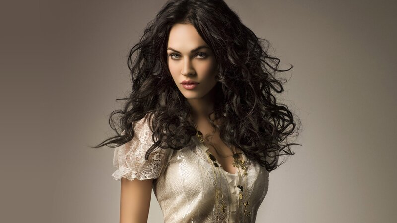 Woman with Long Dark Hair — White, Dramatic