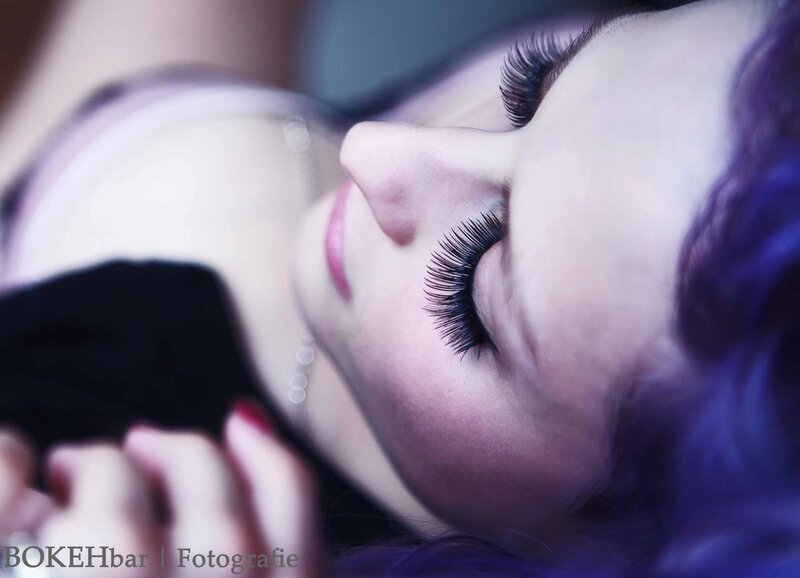 woman with long eyelashes