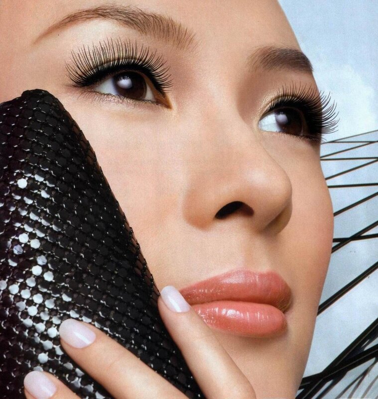 woman with long eyelashes