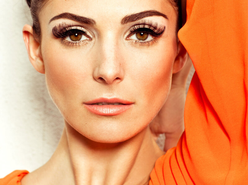 Woman with Long Eyelashes — Orange