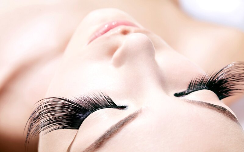 Woman with Long Eyelashes — White, Calm