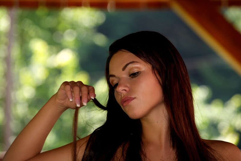 woman with long hair