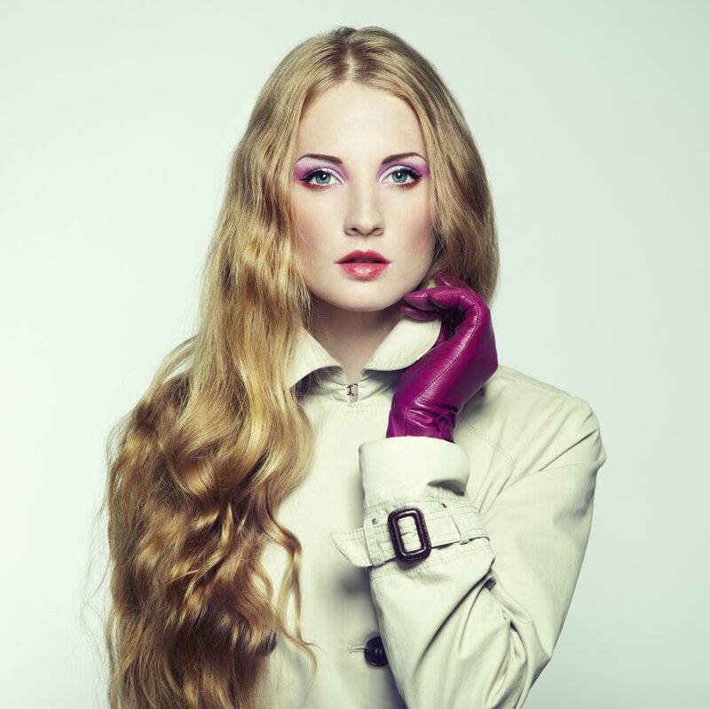 Woman with Long Hair — Beige, Confident, Photograph, Coat