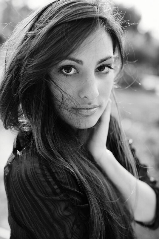 Woman with Long Hair — Black, Calm, Photograph, Hand, Shirt