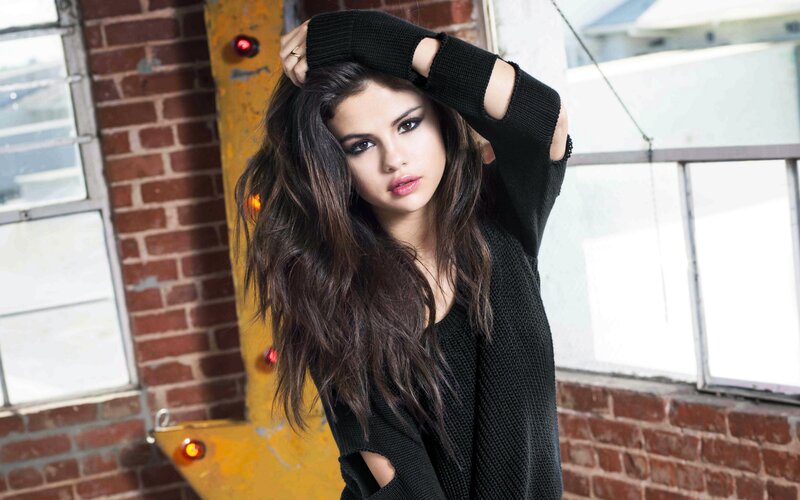 Woman with Long Hair — Black, Confident, Photograph, Brick Wall