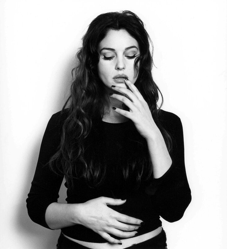 Woman with Long Hair — Black, Contemplative, Photograph, Black Top