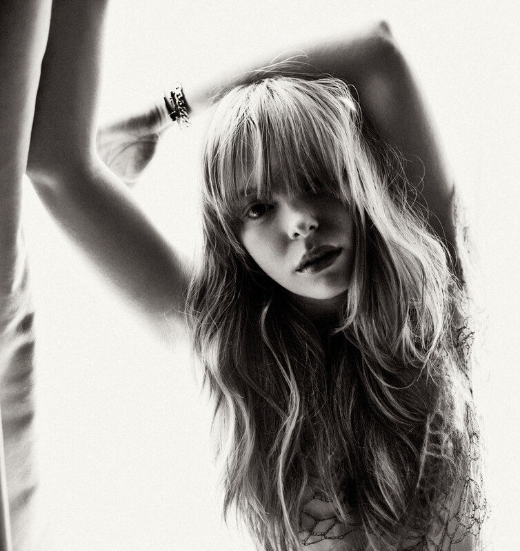 Woman with Long Hair — Black, Dramatic, Photograph, Arms