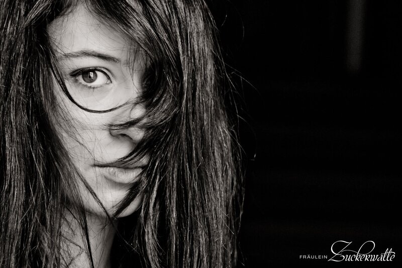 Woman with Long Hair — Black, Dramatic, Photograph, Eye, Glasses