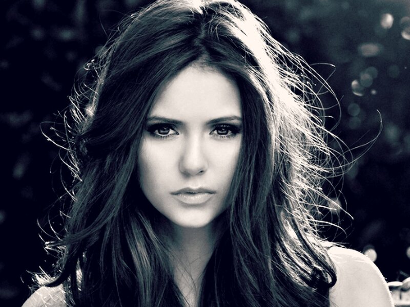 Woman with Long Hair — Black, Dramatic, Photograph, Eyes, Shoulder