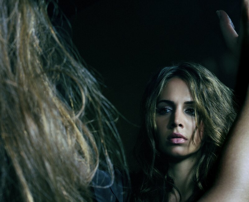 Woman with Long Hair — Black, Dramatic, Photograph, Hand, Brown
