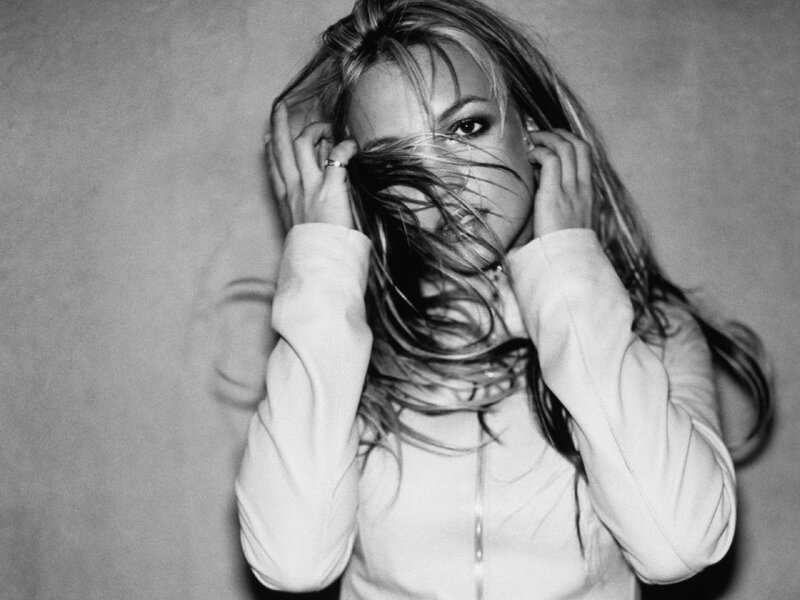Woman with Long Hair — Black, Dramatic, Photograph, Hands, Sweater