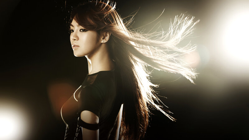 Woman with Long Hair — Black, Dramatic, Photograph, Lighting, Black Top