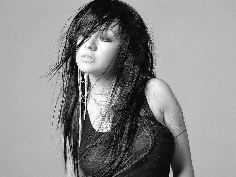 Woman with Long Hair — Black, Dramatic, Photograph, Necklaces