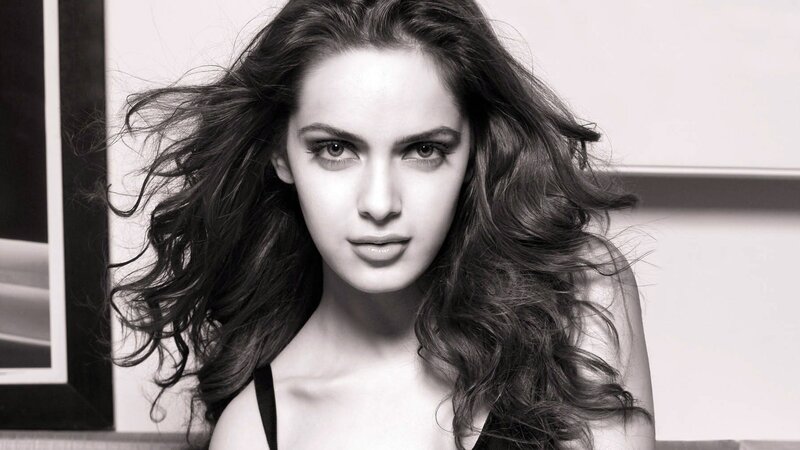 Woman with Long Hair — Black, Dramatic, Photograph, Shoulder, Black Top