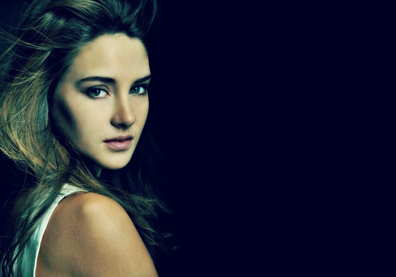 Woman with Long Hair — Black, Dramatic, Photograph, Shoulder, Dark Background