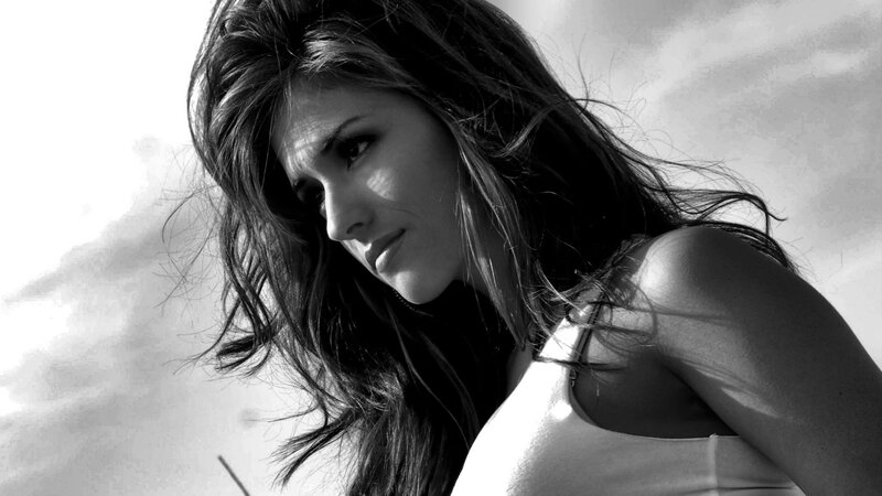 Woman with Long Hair — Black, Dramatic, Photograph, Shoulder, Sky