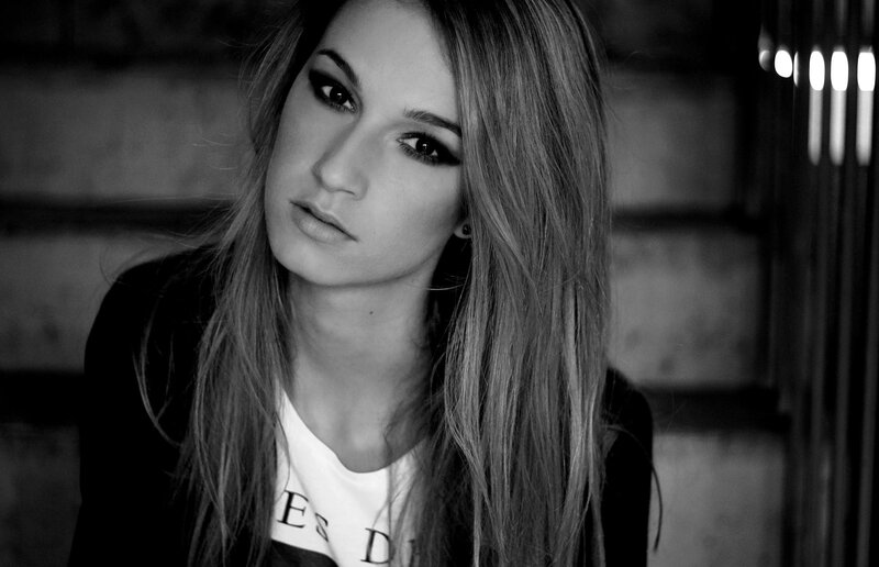 Woman with Long Hair — Black, Dramatic, Photograph, T-shirt, Jacket