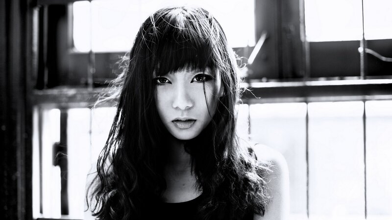 Woman with Long Hair — Black, Dramatic, Photograph, Window, Black Top