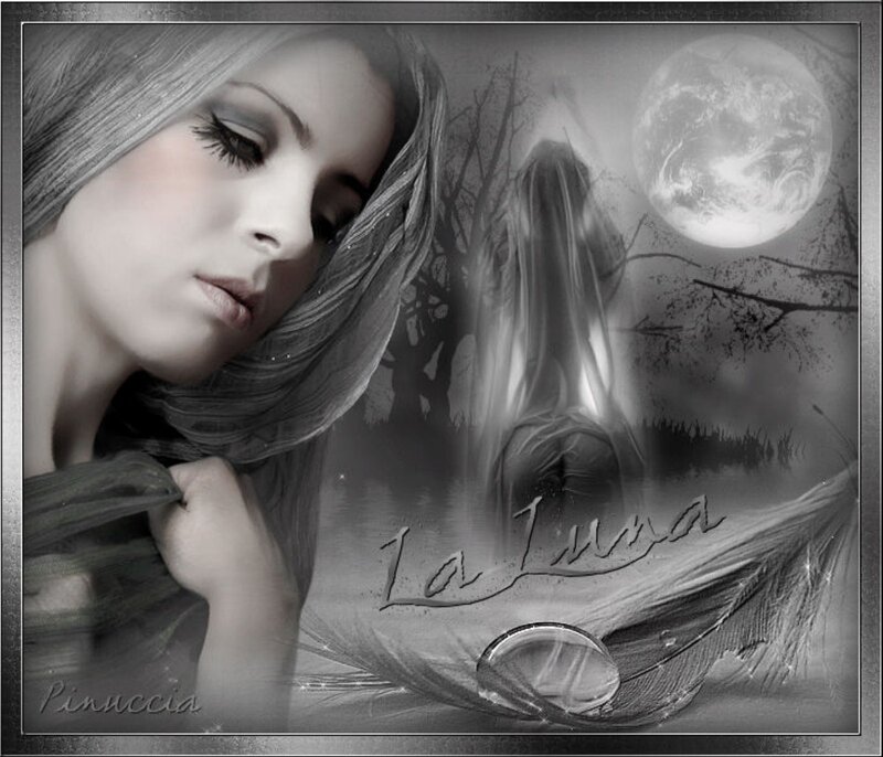 Woman with Long Hair — Black, Dreamy, Night, Digital Art