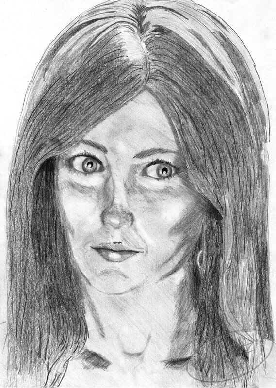 Woman with Long Hair — Black, Neutral, Illustration, Eyes