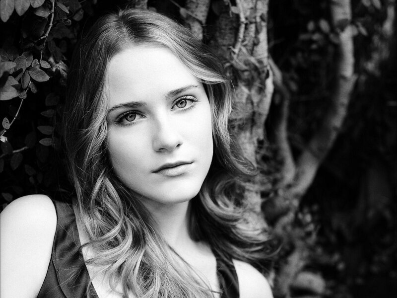 Woman with Long Hair — Black, Serene, Photograph, Tree