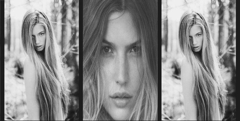 Woman with Long Hair — Black, Serious, Photograph, Forest