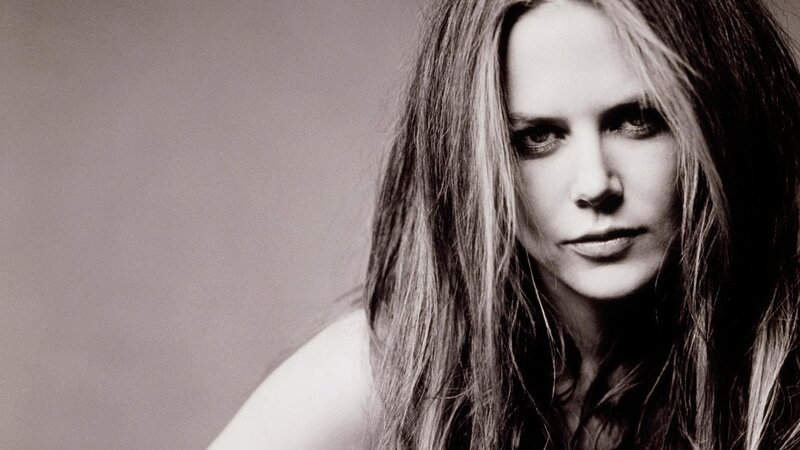Woman with Long Hair — Black, Serious, Photograph, Shoulder, White