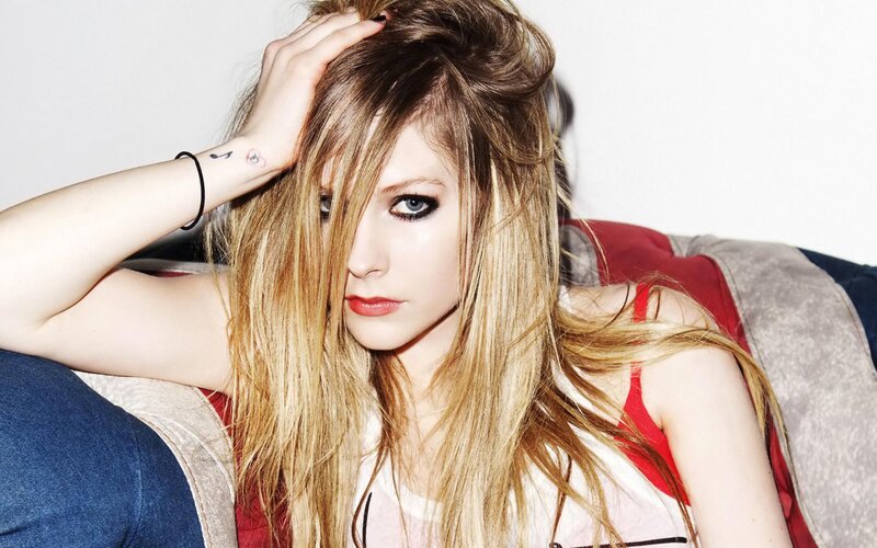 Woman with Long Hair — Blonde, Neutral, Photograph, Couch