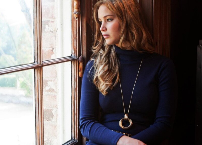 Woman with Long Hair — Blue, Contemplative