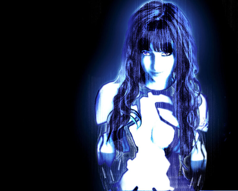 Woman with Long Hair — Blue, Dramatic