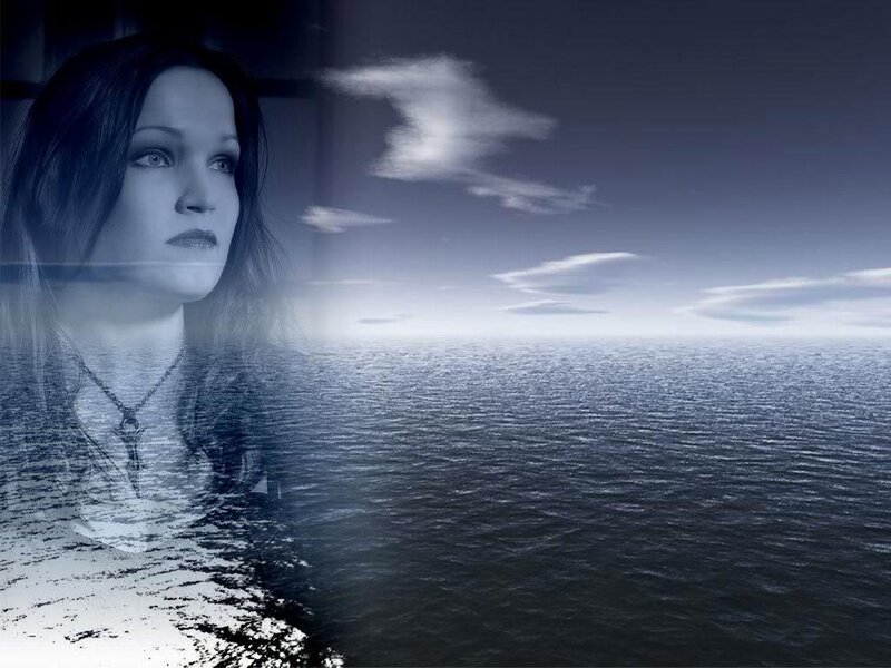 Woman with Long Hair — Blue, Melancholic, Digital Art