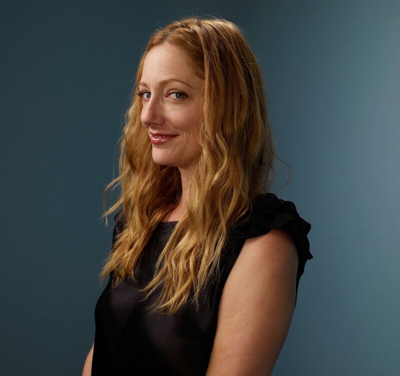 Woman with Long Hair — Blue, Neutral, Photograph, Black Top, Blue Background