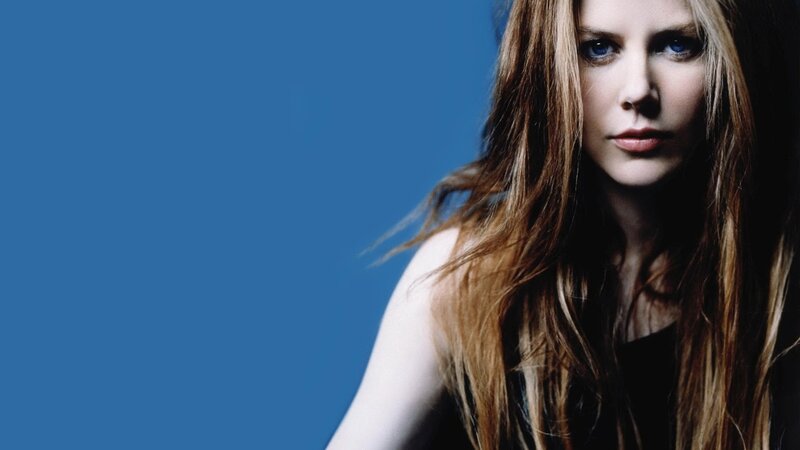 Woman with Long Hair — Blue, Serious, Photograph, Long Hair