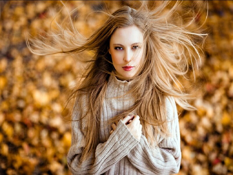 Woman with Long Hair — Brown, Calm, Autumn