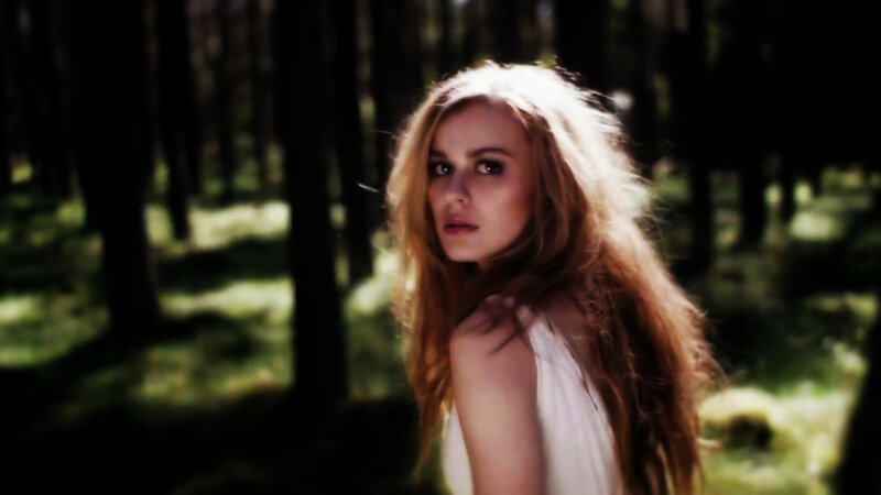 Woman with Long Hair — Brown, Dramatic, Afternoon, Photograph, Forest