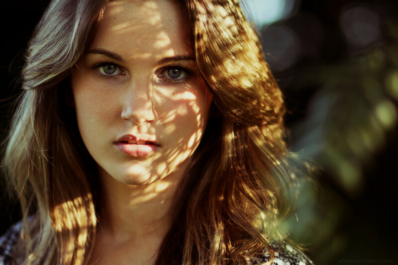 Woman with Long Hair — Brown, Dramatic, Afternoon, Photograph, Sunlight