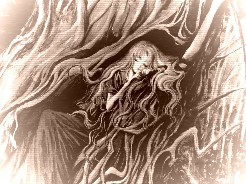 Woman with Long Hair — Brown, Dramatic, Manga