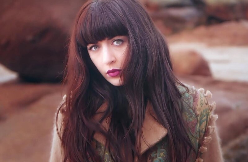 Woman with Long Hair — Brown, Dramatic, Photograph, Coat