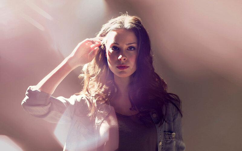 Woman with Long Hair — Brown, Dramatic, Photograph, Hand, Light