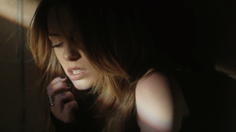 Woman with Long Hair — Brown, Dramatic, Photograph, Hand, Rings