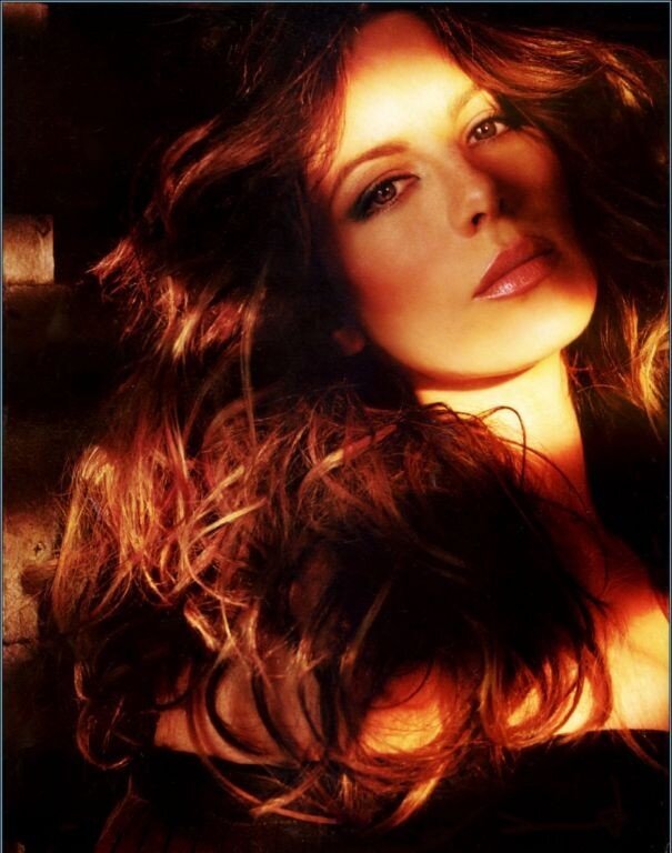 Woman with Long Hair — Brown, Dramatic, Photograph, Lighting, Orange