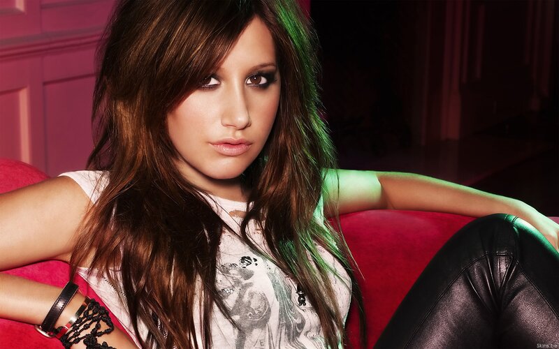 Woman with Long Hair — Brown, Dramatic, Photograph, Red Couch