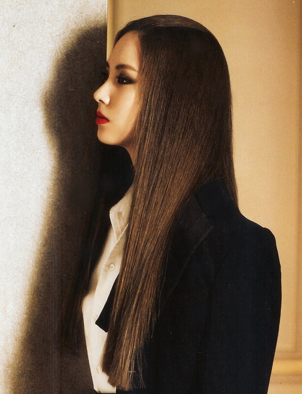Woman with Long Hair — Brown, Dramatic, Photograph, Red Lipstick