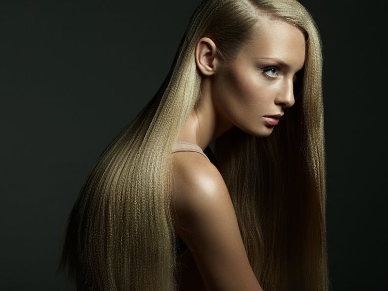 Woman with Long Hair — Brown, Dramatic, Photograph, Shoulder, Face