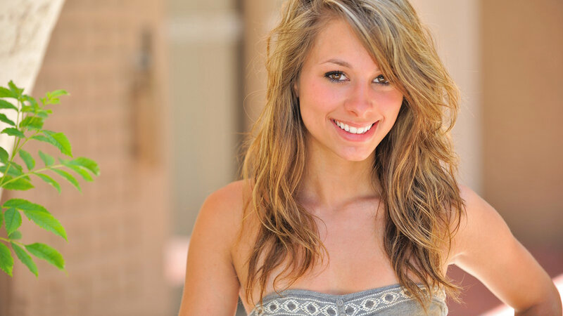 Woman with Long Hair — Brown, Happy, Afternoon