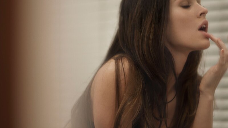 Woman with Long Hair — Brown, Intimate, Photograph, Hand