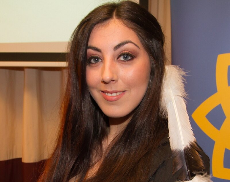 Woman with Long Hair — Brown, Neutral, Photograph, Feather