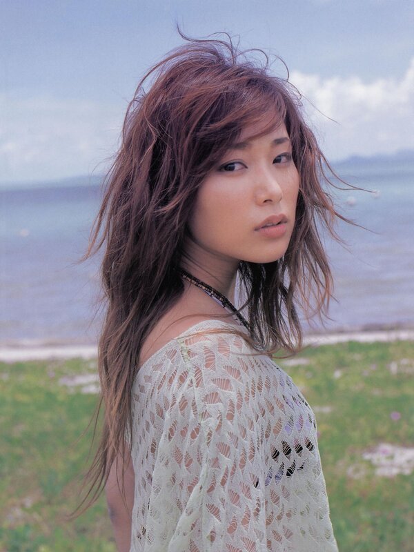 Woman with Long Hair — Brown, Serene, Afternoon, Photograph, Ocean, Grass